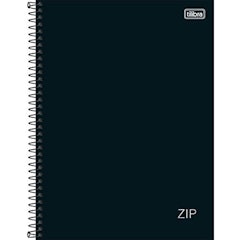 Caderno Espiral Capa Dura Universitário Zip Preto