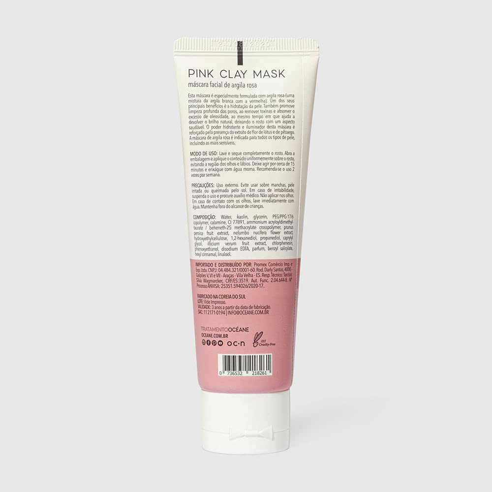 Máscara Facial Bisnaga de Argila Rosa - Pink Clay Mask 2