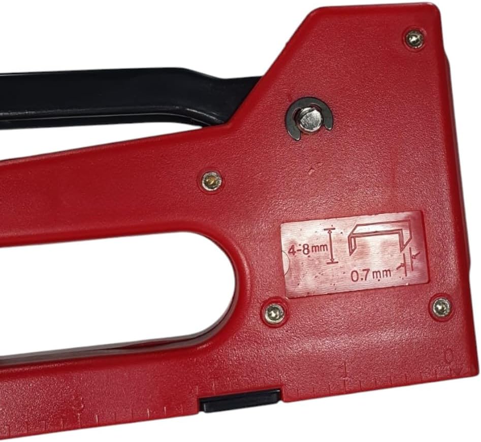 Grampeador para Tapeceiro Vermelho + 1000 Grampos 8 mm  4