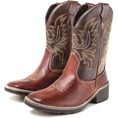 Bota Texana Country Masculina Cano Longo Marrom Casco Tatu