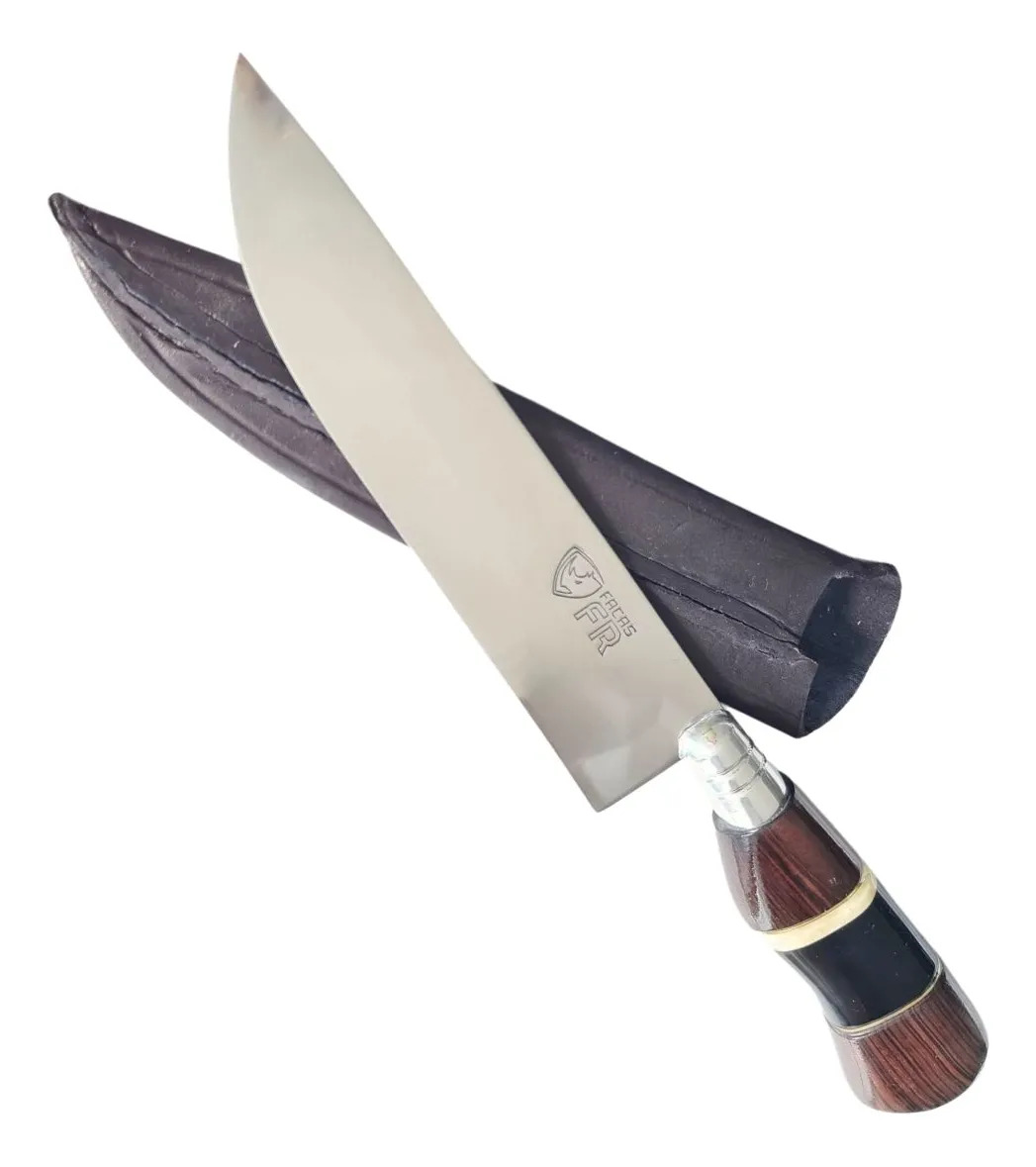 Faca Artesanal 8" em Aço Inox Forjado com Cabo Ergonômico Rústico Facas FR 1