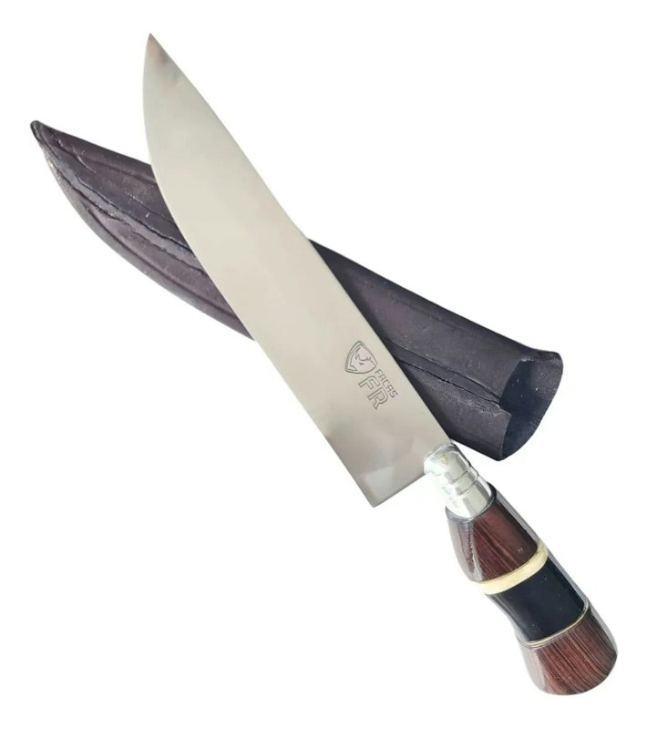 Faca Artesanal 8" em Aço Inox Forjado com Cabo Ergonômico Rústico Facas FR 1