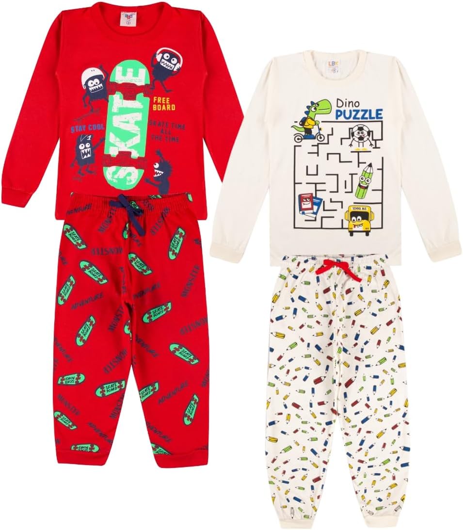 Kit Sortido 3 Pijamas Infantis Menino 3
