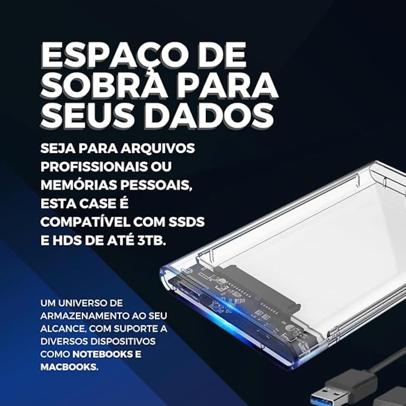 Case para HD Transparente 2