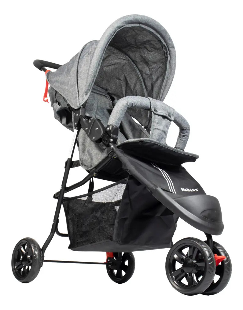 Carrinho de Bebê com Cesto e 3 Rodas de Passeio EasyGo KaBaby 1