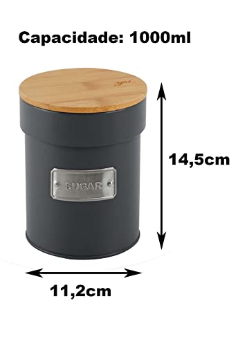 Porta Condimentos Matte Sugar Chumbo 2