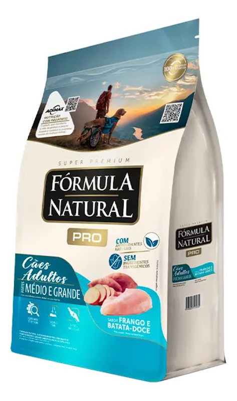Fórmula Natural Super Premium Pro Cães Adultos Portes Médio e Grande Sabor Frango e Batata-Doce 5