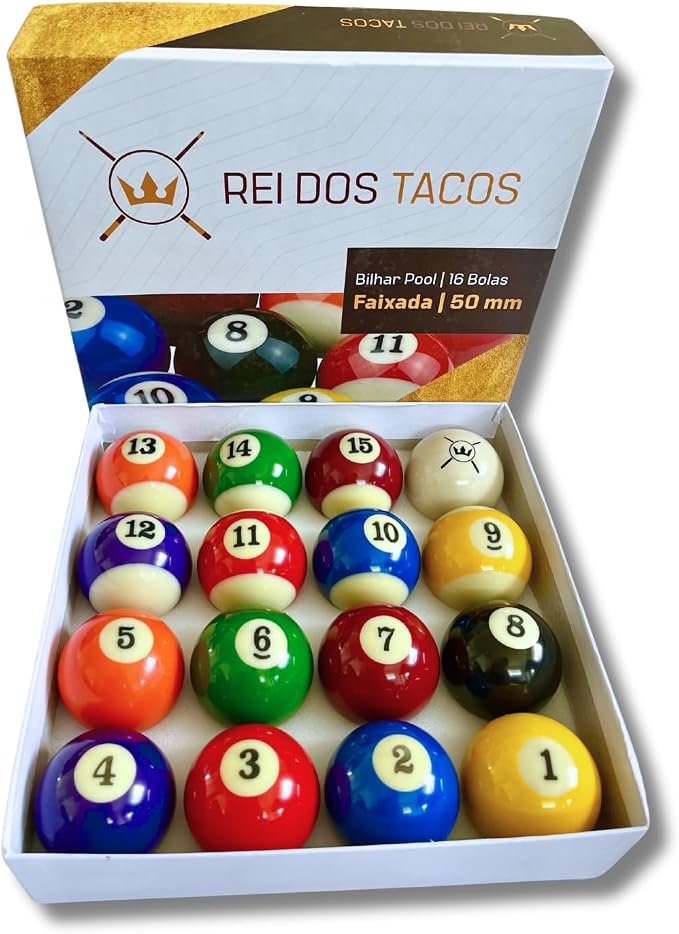 Jogo 16 Bolas Bilhar Pool Num Faixadas 54 mm 1