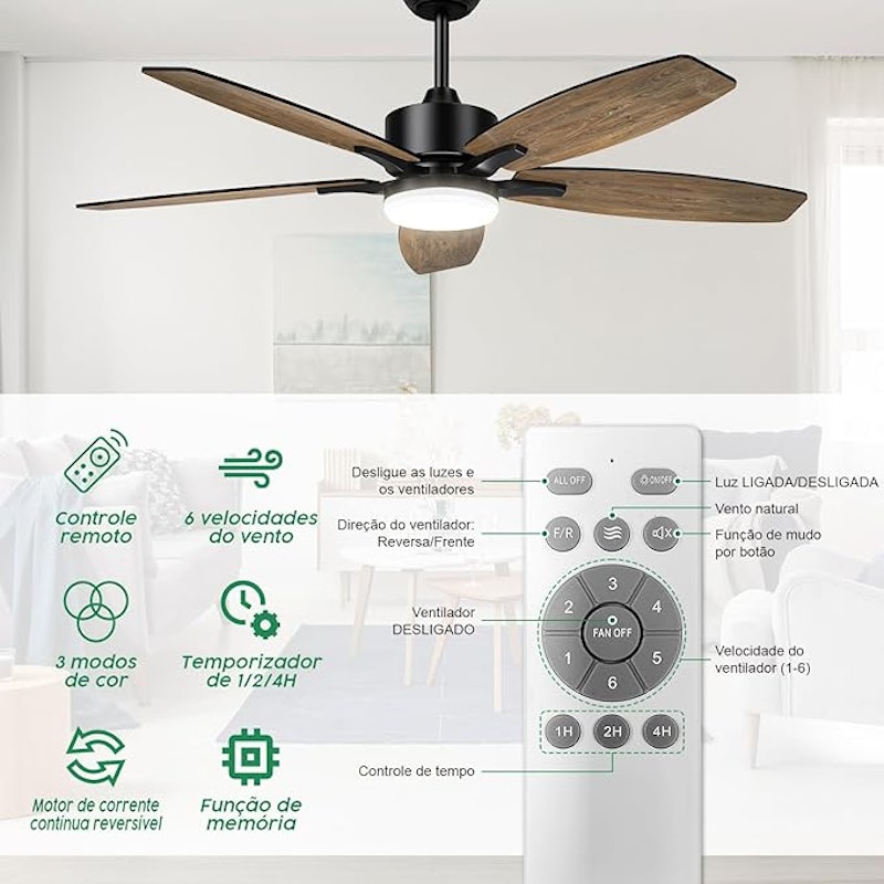 Ventilador de Teto com Luz LED e Controle Remoto Airwit 3