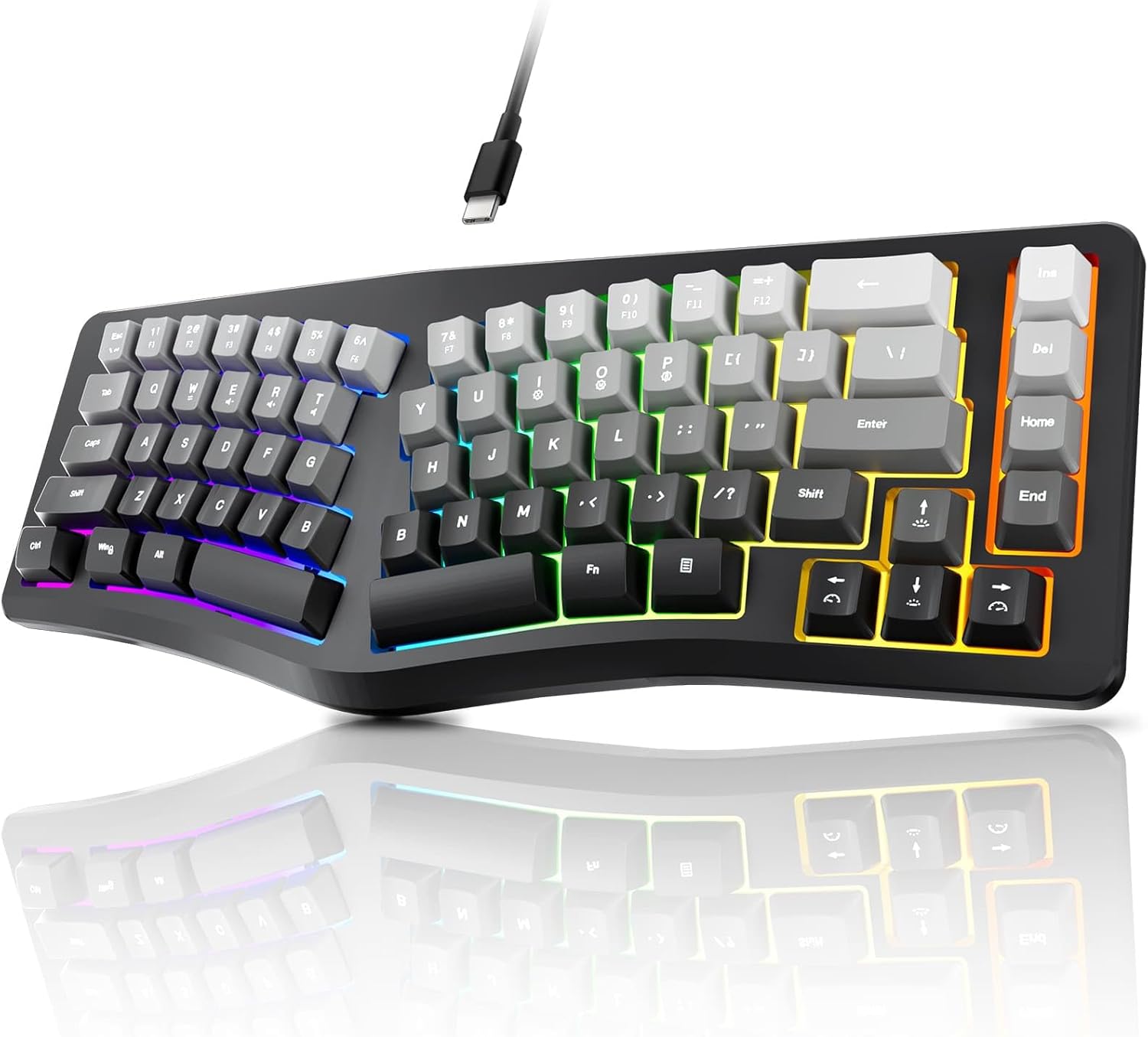 Teclado Ergonômico com Fio Mini Teclado Dividido Compacto 1
