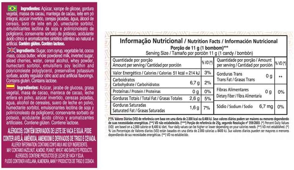 Bombom Cereja Picada ao Licor 55g 2