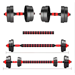 Kit Halteres de Anilhas e Barras Ajustáveis 14 kg