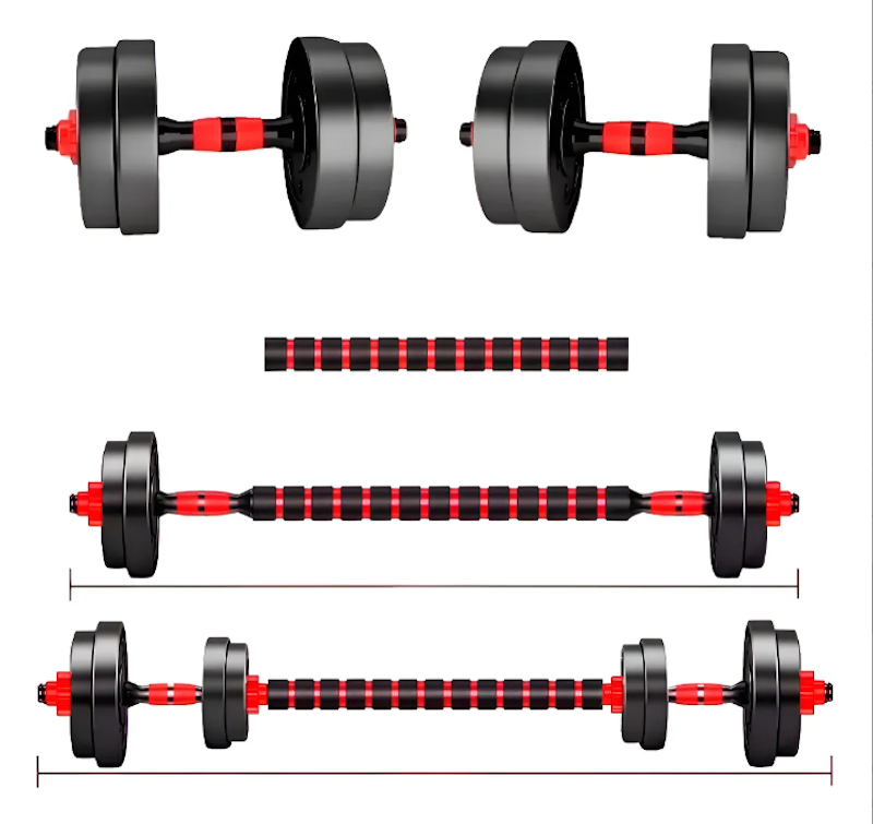 Kit Halteres de Anilhas e Barras Ajustáveis 14 kg 1