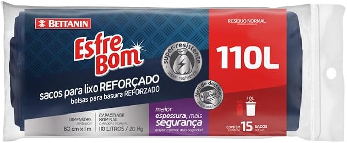 EsfreBom Sacos para Lixo Reforçado 110 L 1