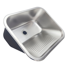 Tanque Lavanderia Aço Inox Escovado 55x45 com Válvula