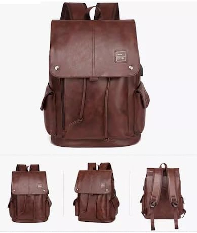 Mochila de Couro Executiva Notebook Estilosa Multifuncional 3