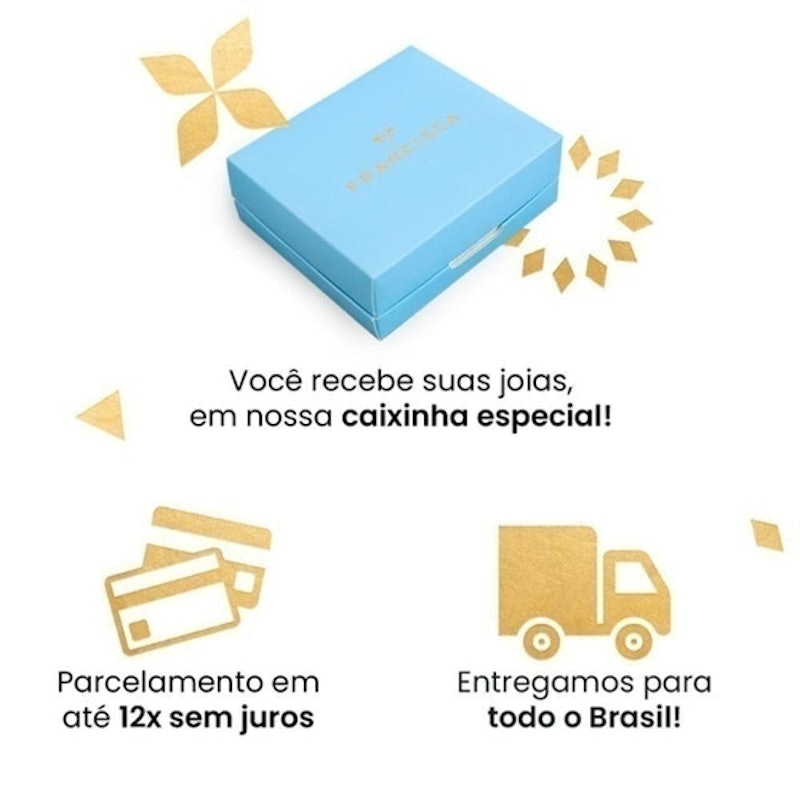 Anel Solitário com Pedra Grande Folheado a Ouro 18K 5