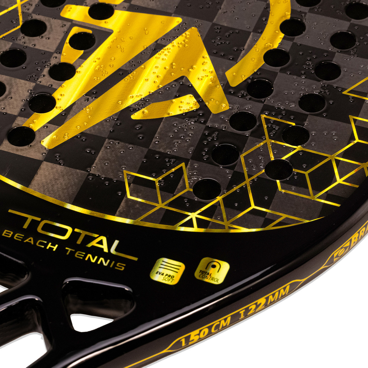 Raquete Beach Tennis Carbono 18k Total Evolution Golden + Capa 4