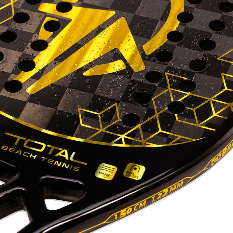 Raquete Beach Tennis Carbono 18k Total Evolution Golden + Capa 4