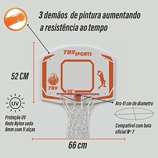 Tabela de Basquete Aro 41 cm 3