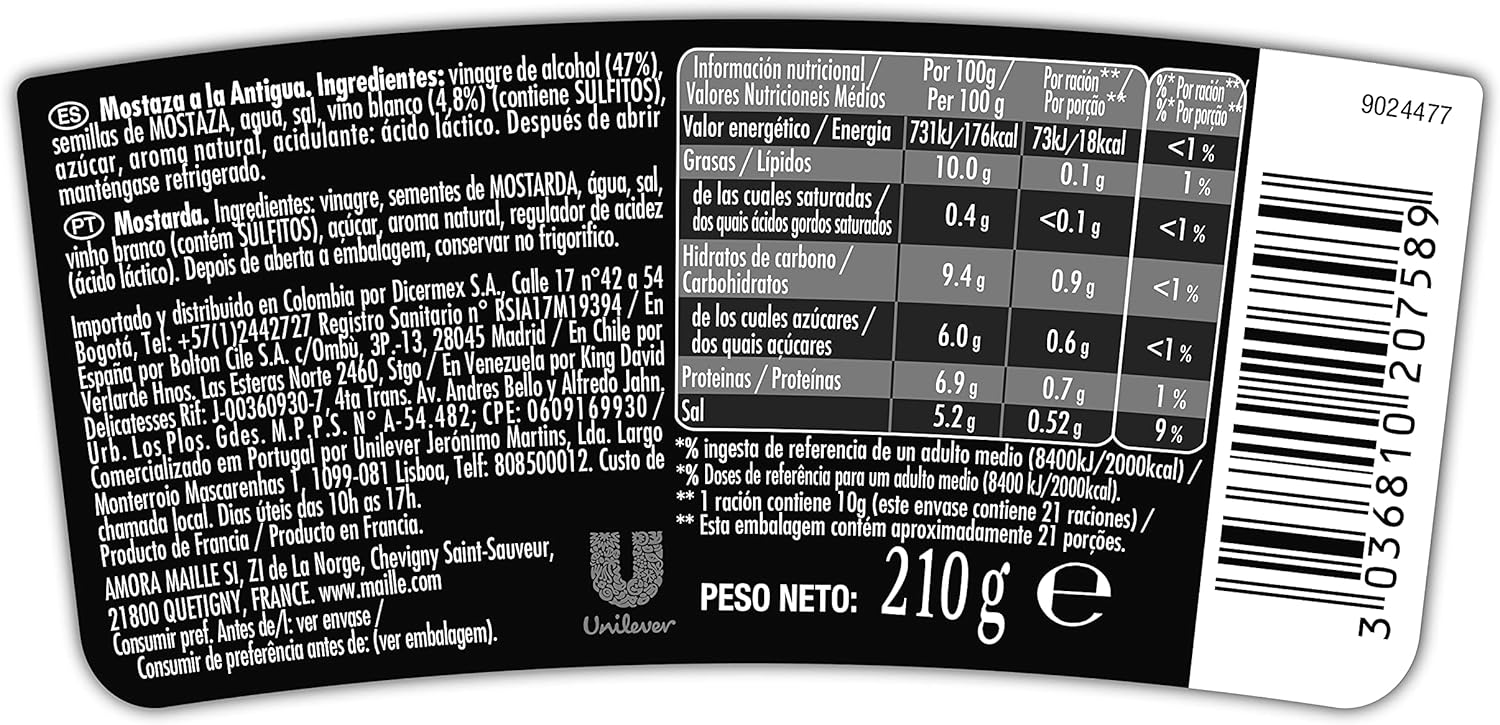 Mostarda em Grãos com Vinho Branco Maille 4