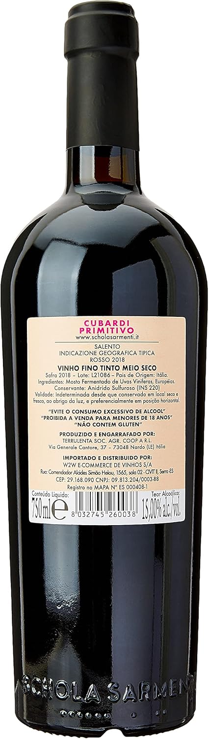 Vinho Tinto Schola Sarmenti Cubardi 2