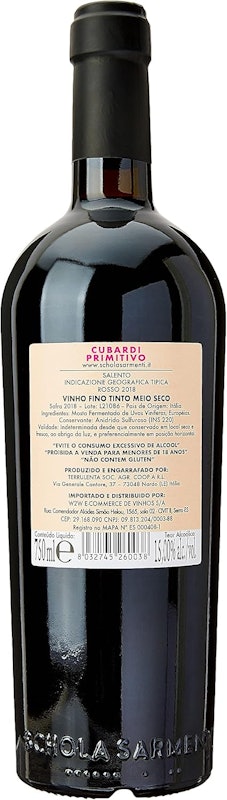 Vinho Tinto Schola Sarmenti Cubardi 2