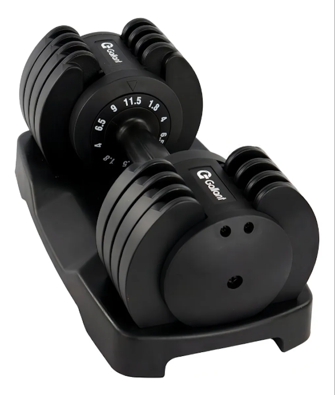 Dumbbell Halter Regulável Anilhas 11,5 kg com Base Elite Pro 3