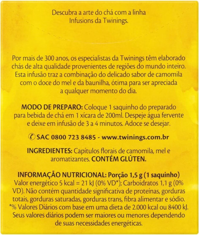Chá Twinings Camomila, Mel e Baunilha 4