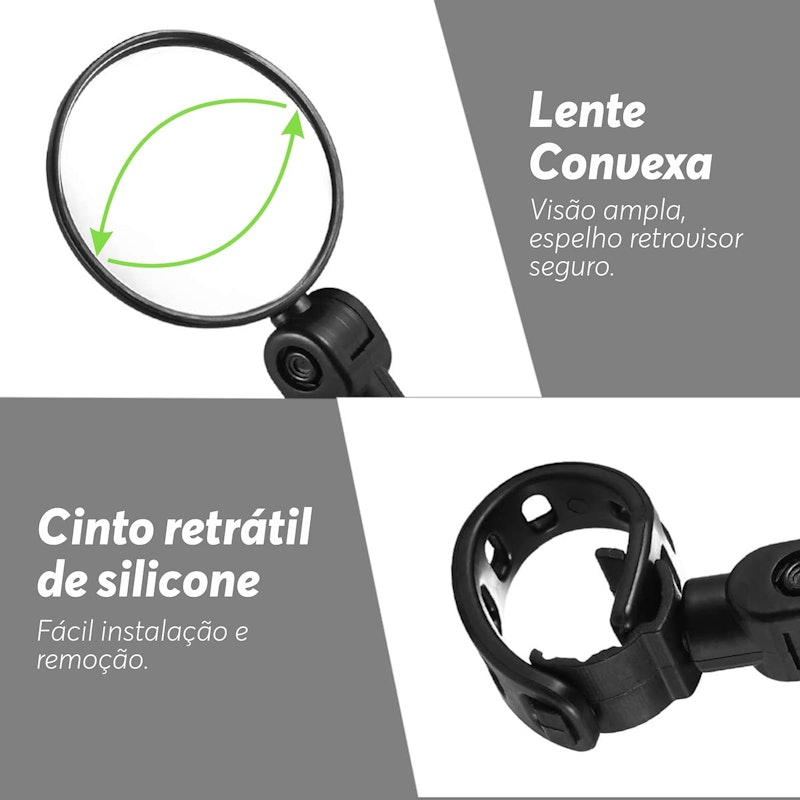 Espelho Retrovisor para Bicicleta Convexo 360º Chroma Tech 3
