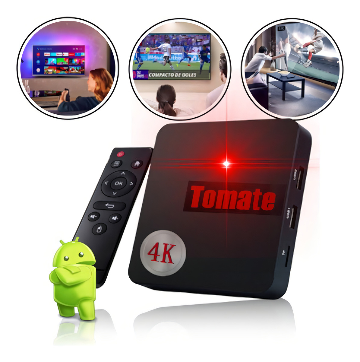 Smart TV Box Tomate 4K 3
