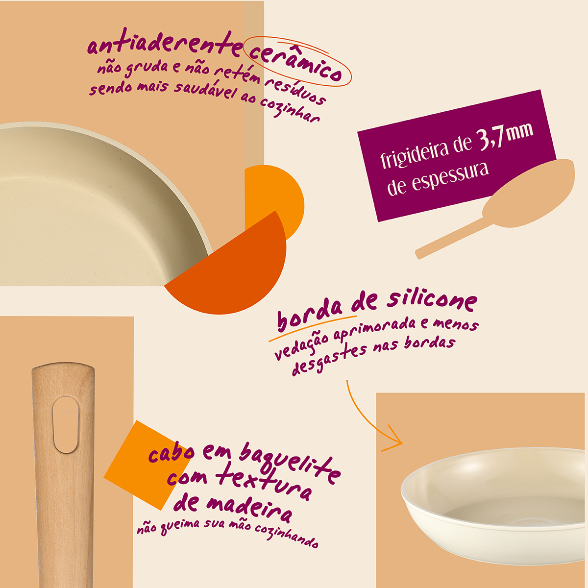 Frigideira Antiaderente Cerâmico Mou Nata 4