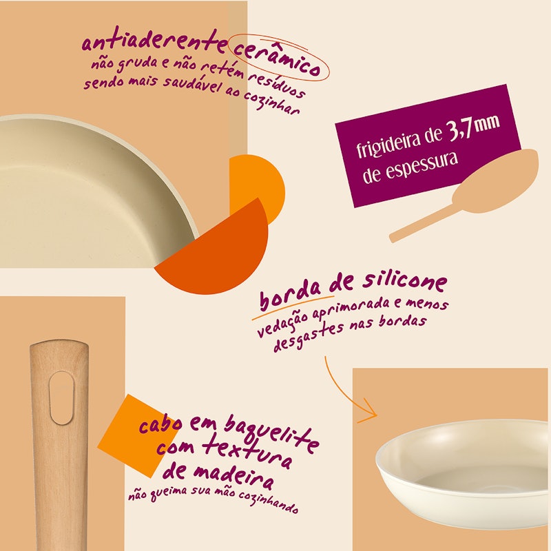 Frigideira Antiaderente Cerâmico Mou Nata 4