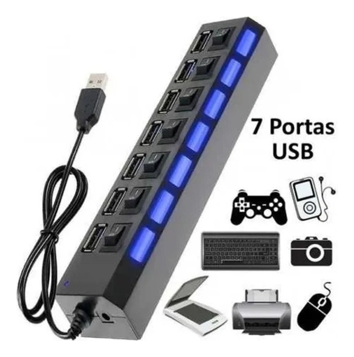 Hub USB 7 em 1 4