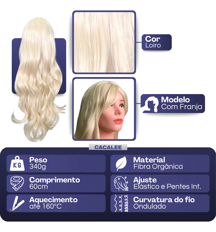 Peruca Longa Lace Ondulada Loira Cacalee 3