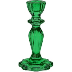 Castiçal de Vidro Verde-Escuro