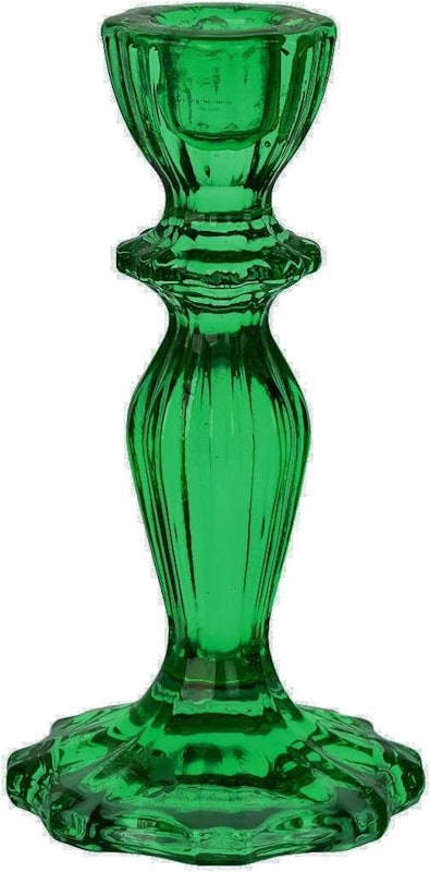 Castiçal de Vidro Verde-Escuro 1