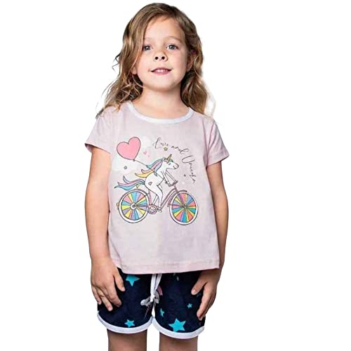 Pijama Verão Feminino Infantil Unicórnio 1
