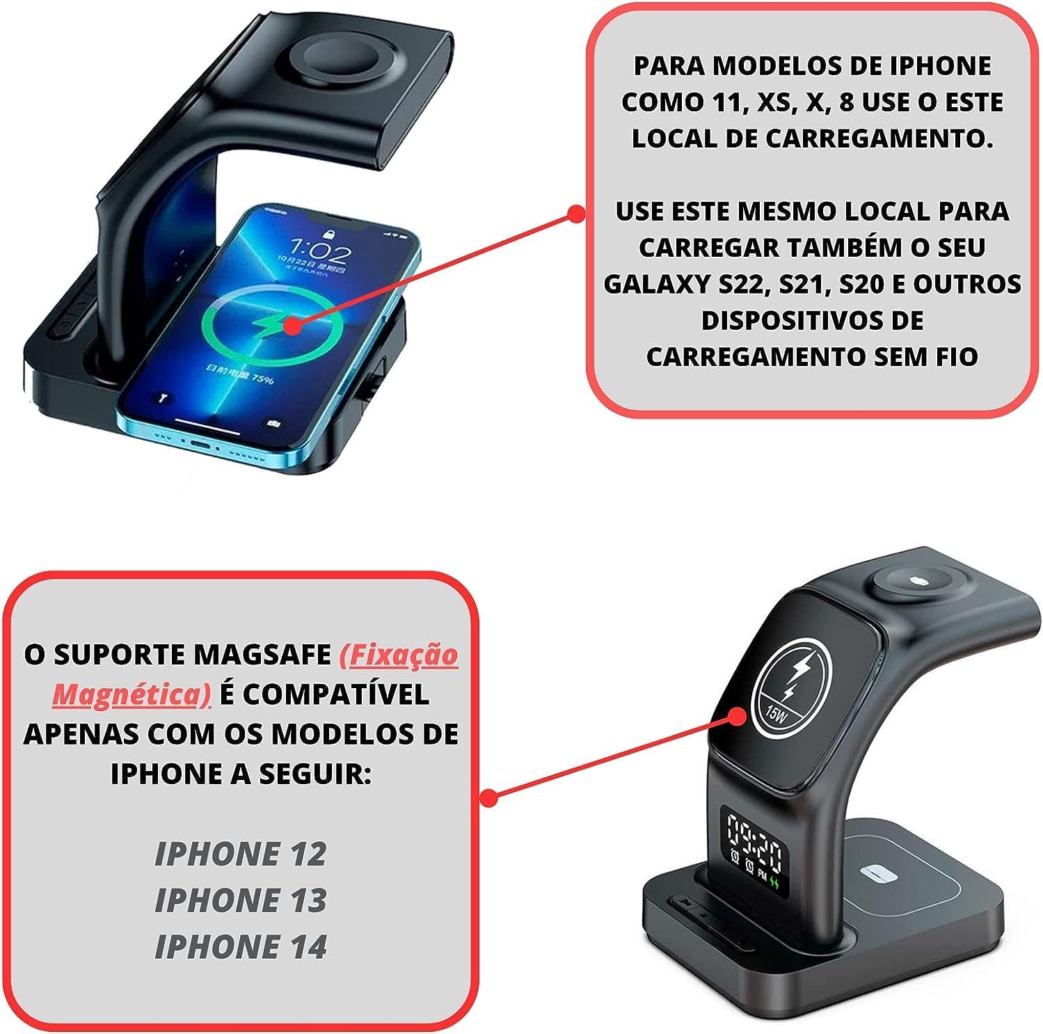 Carregador sem Fio 3 em 1 ABLStore 4