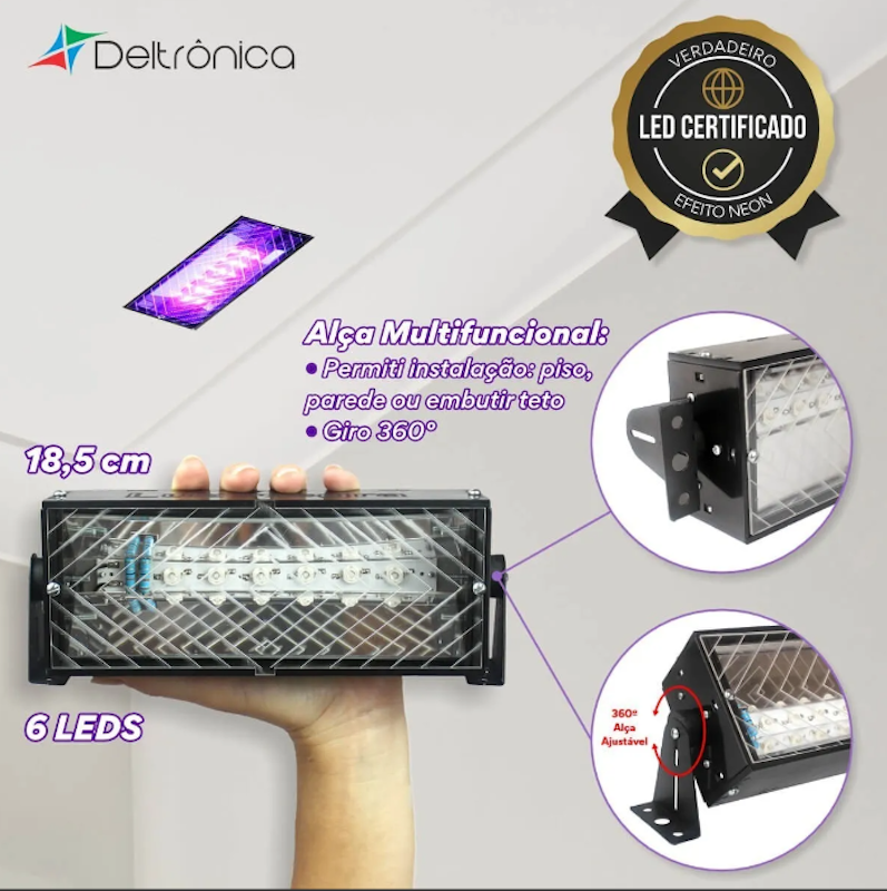 Refletor Luz Negra Profissional Lâmpada Led UV 3
