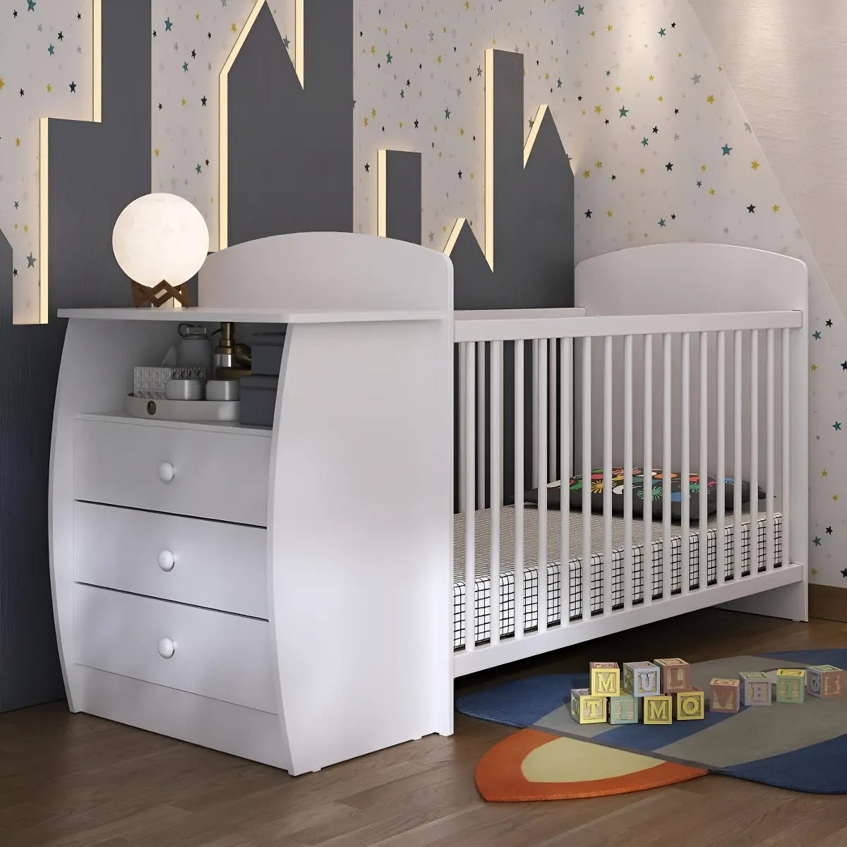 Berço Cômoda Cajuzinho para Colchão 60 x 130 cm Multimóveis 5