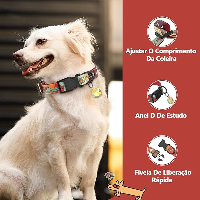 Coleira para Cães Time Series com Tag de Identificação QR 4