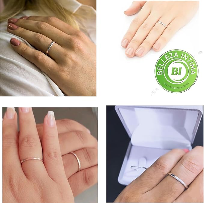 Alianças Prata Par Finas Minimalistas e Discretas 2