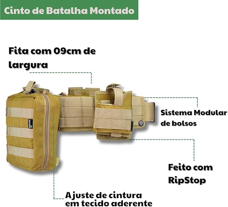 Cinto Tático de Batalha Montado com Protetor Lombar 3