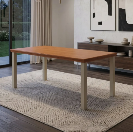 Mesa de Jantar 8 Lugares Industrial Madeira Maciça Athenas 1