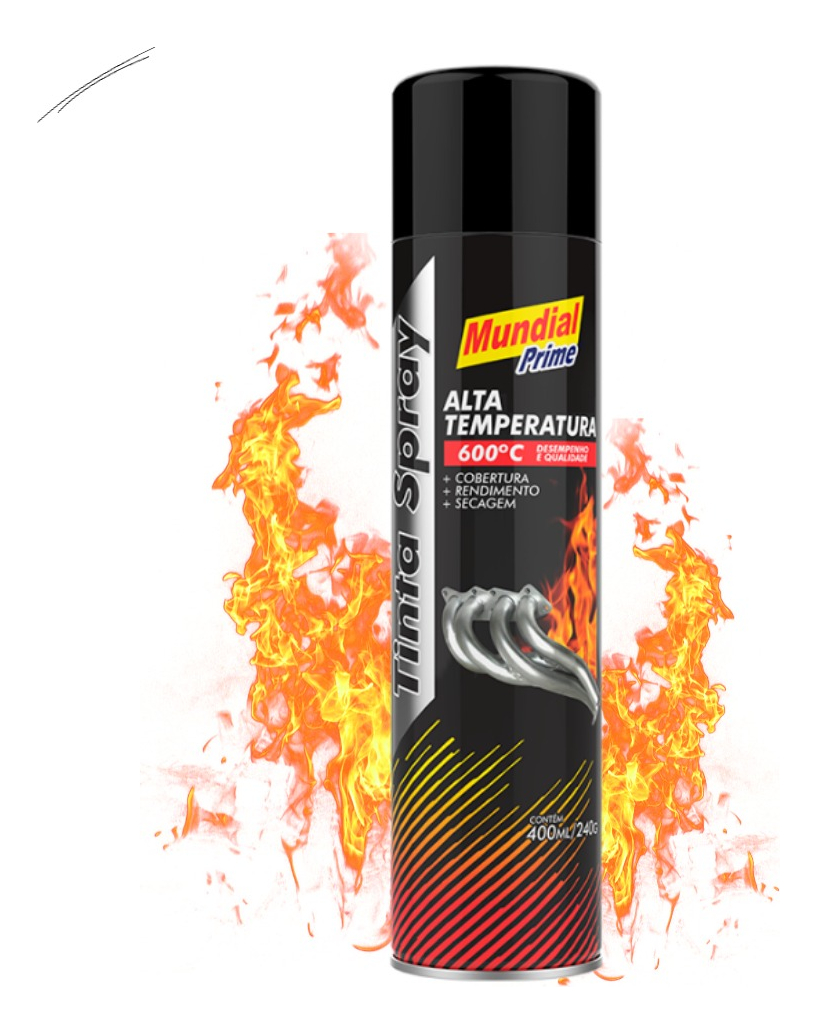 Tinta Spray Alta Temperatura Preto Fosco 1