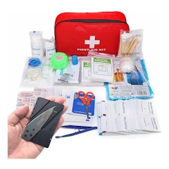 Kit Bolsa Primeiros Socorros 180 Pçs Sobrevivência