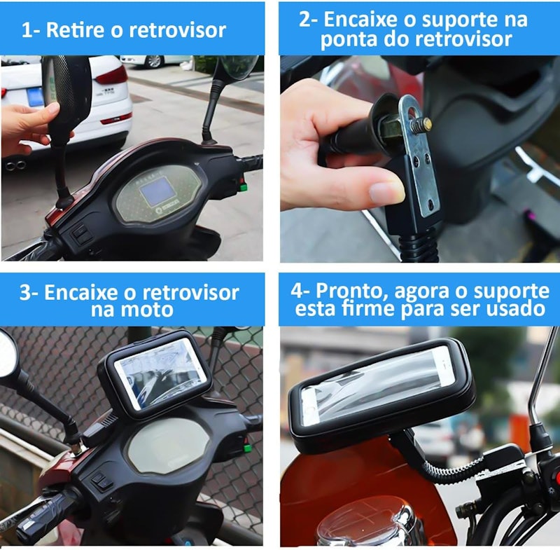 Suporte de Celular Moto Capa Impermeável 3