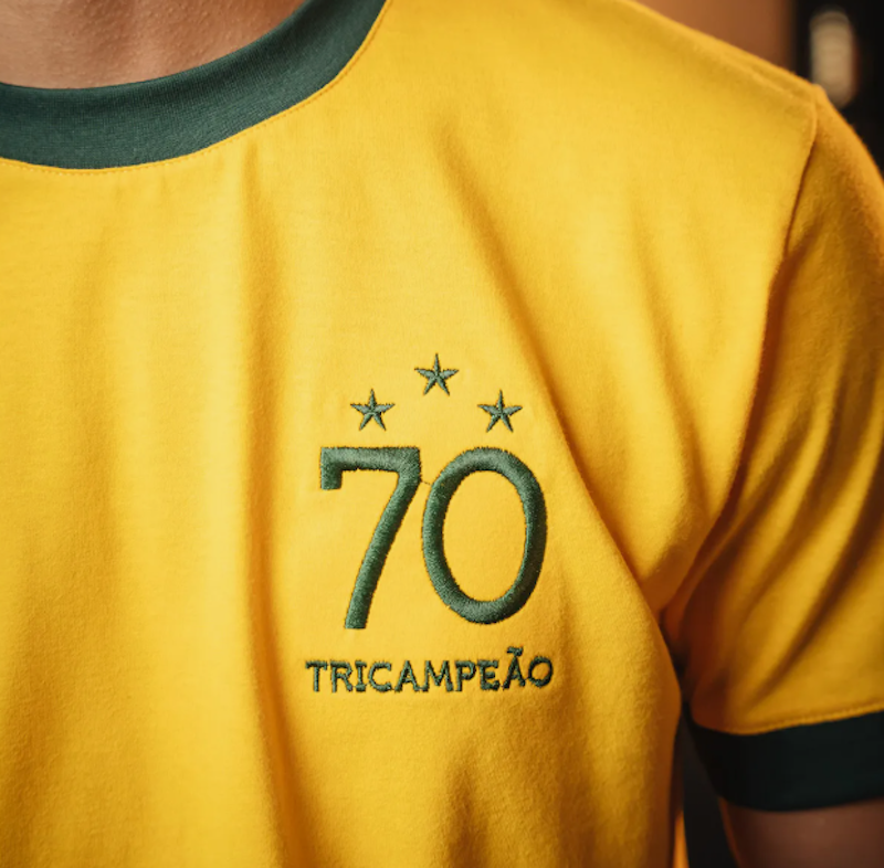 Camisa Brasil Retrô 1970 Amarelo Masculina 2
