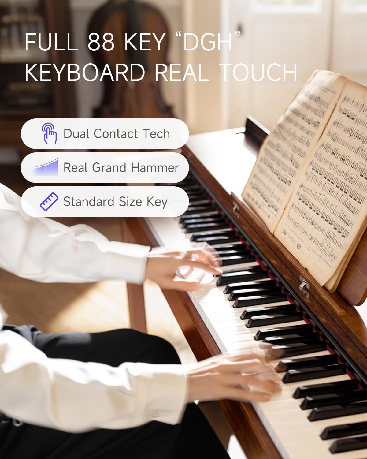 Piano Digital Donner com Ação de Martelo Graduada 4